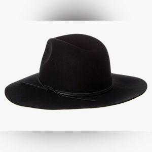 NWT 100% wool hat leather trim